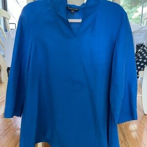 Eileen Fisher Vibrant Blue Silk Blouse